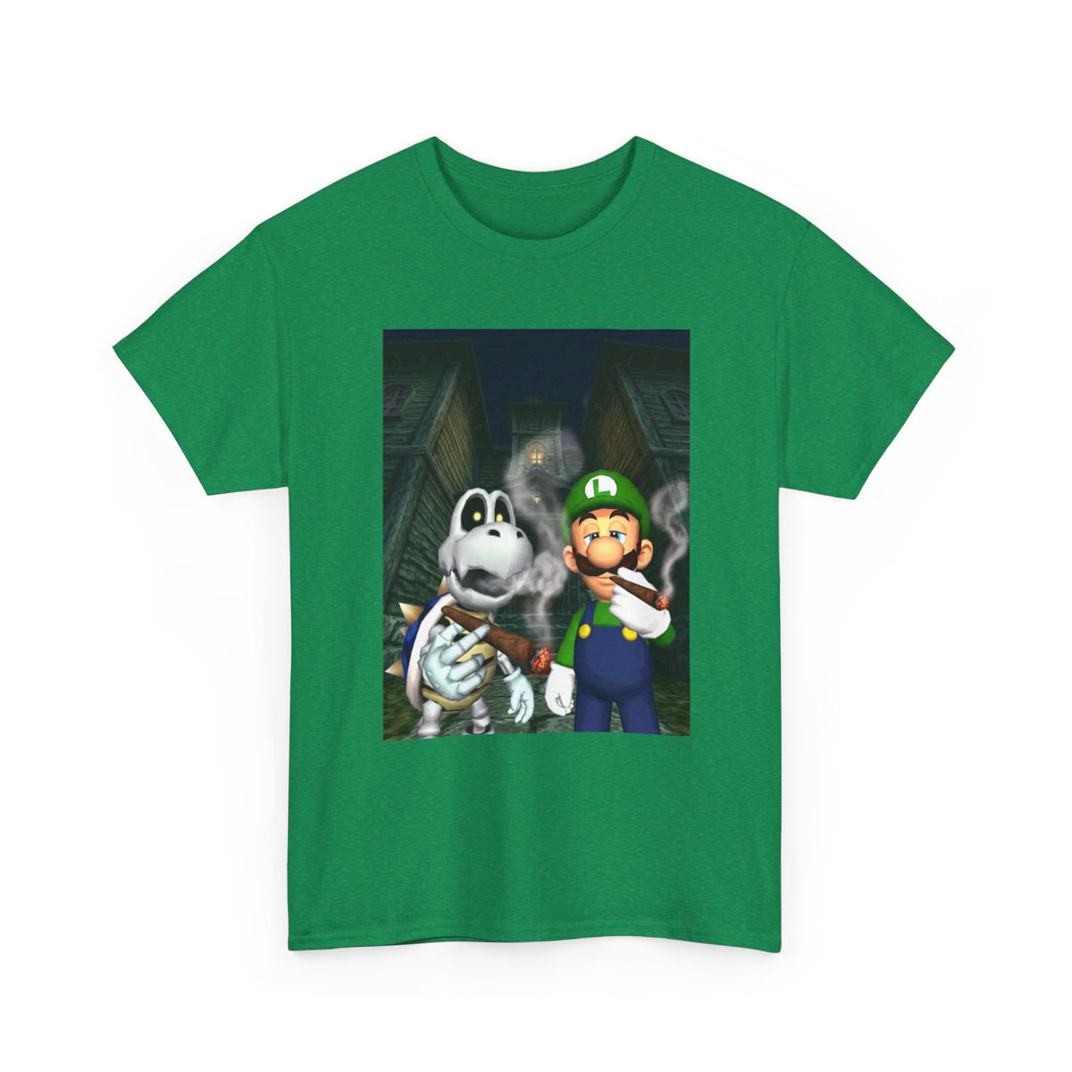 Luigi And Dry Bones Smoking In Spooky Mansion