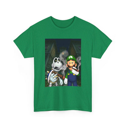 Luigi And Dry Bones Smoking In Spooky Mansion