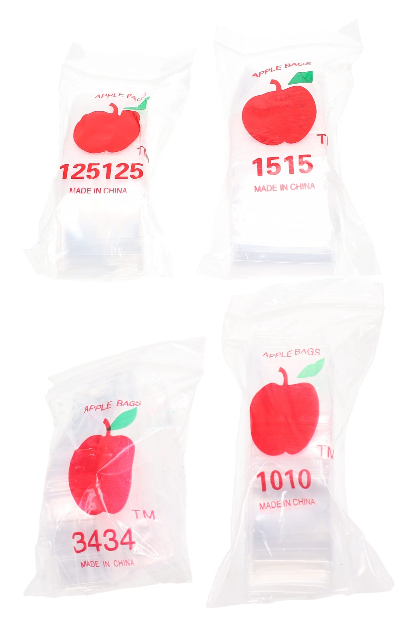 Apple Bags Mini Zip Baggies – Various Sizes – 1000 Pack