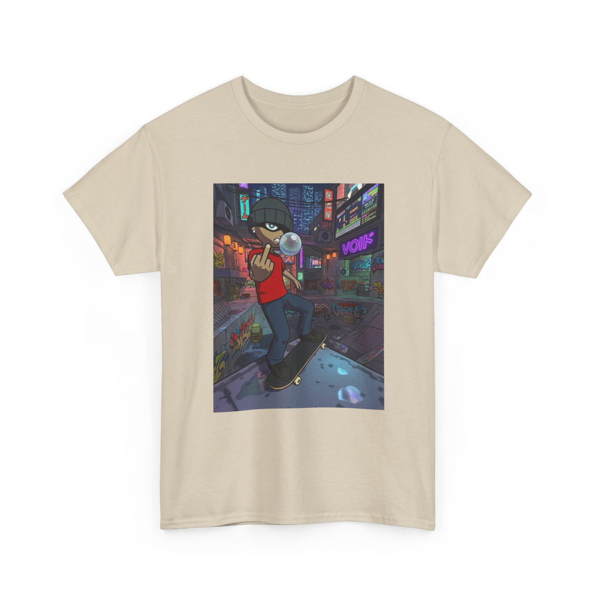 Rebel Skater Flipping Off The City