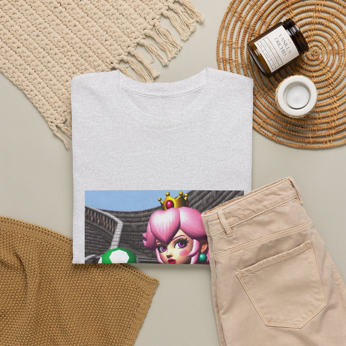Goth Peach Holding A Green Mushroom Tee