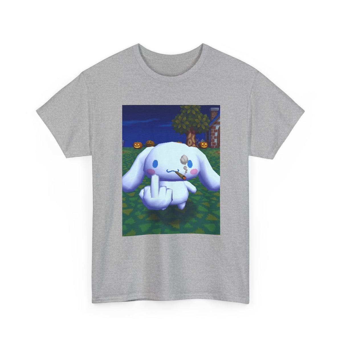Cinnamoroll Smoking Blunt Flipping Bird Tee