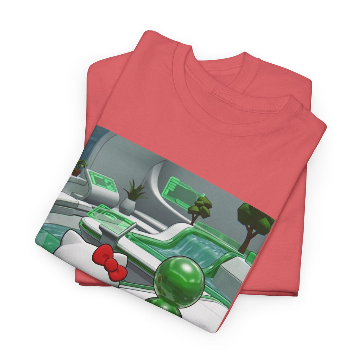 Cute Kitty And Green Dude Flipping Off
