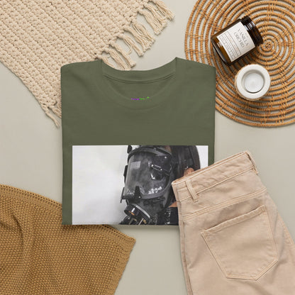 Figure Wearing Gas Mask Tee