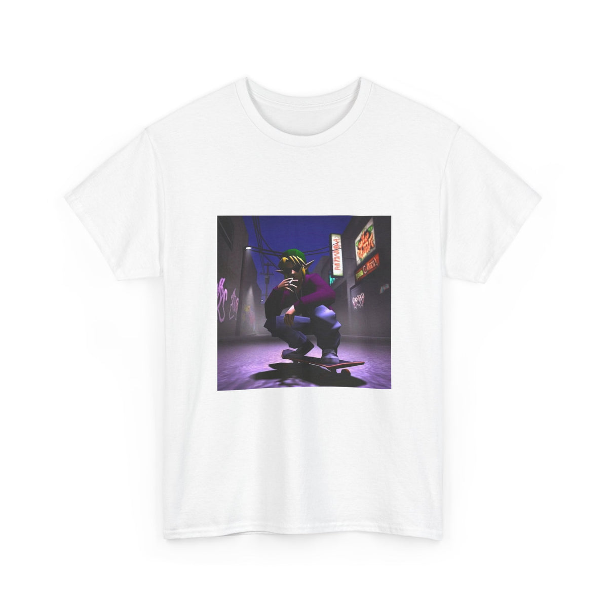 Skater Link Smoking In Neon Alley Tee (Design 8)