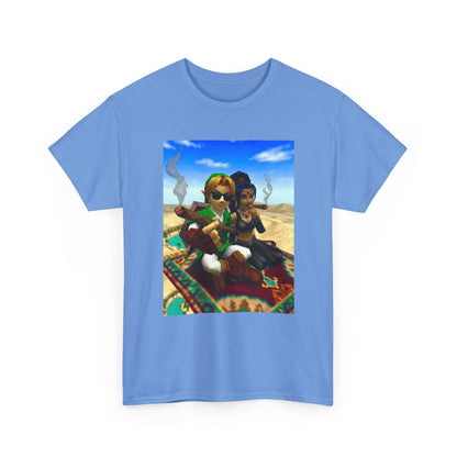 Link And Nabooru Flying On Magic Carpet
