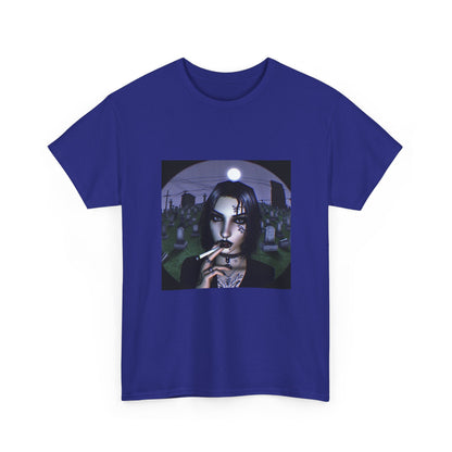 Goth Queen Smoking In Cemetery Moonlight Tee