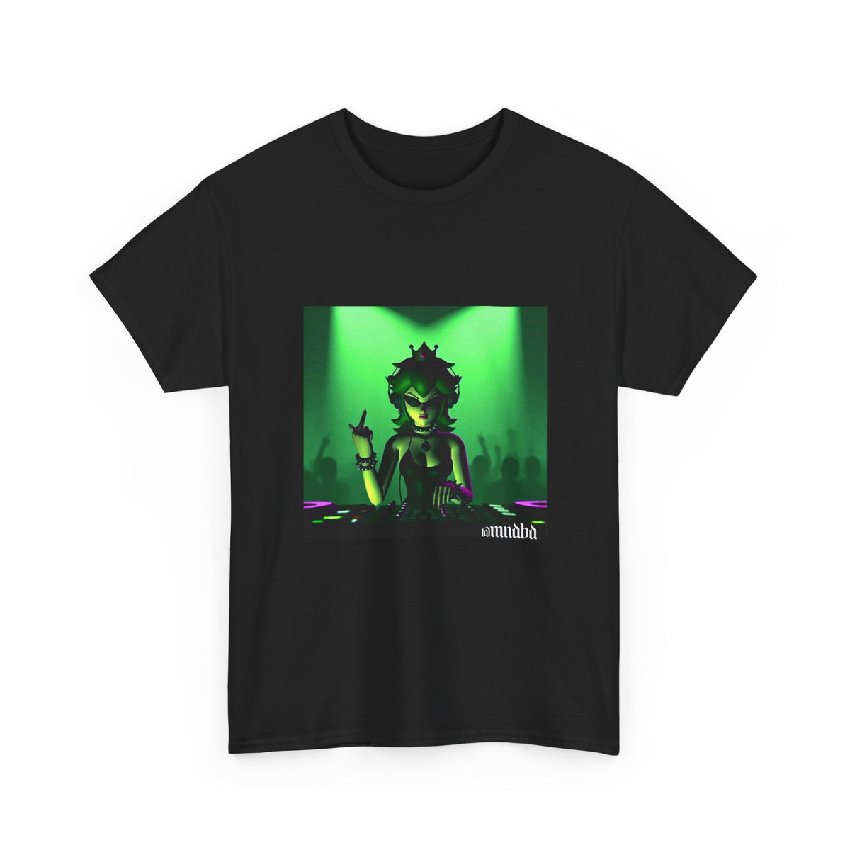 Edgy Green Princess DJ Flipping The Bird Tee