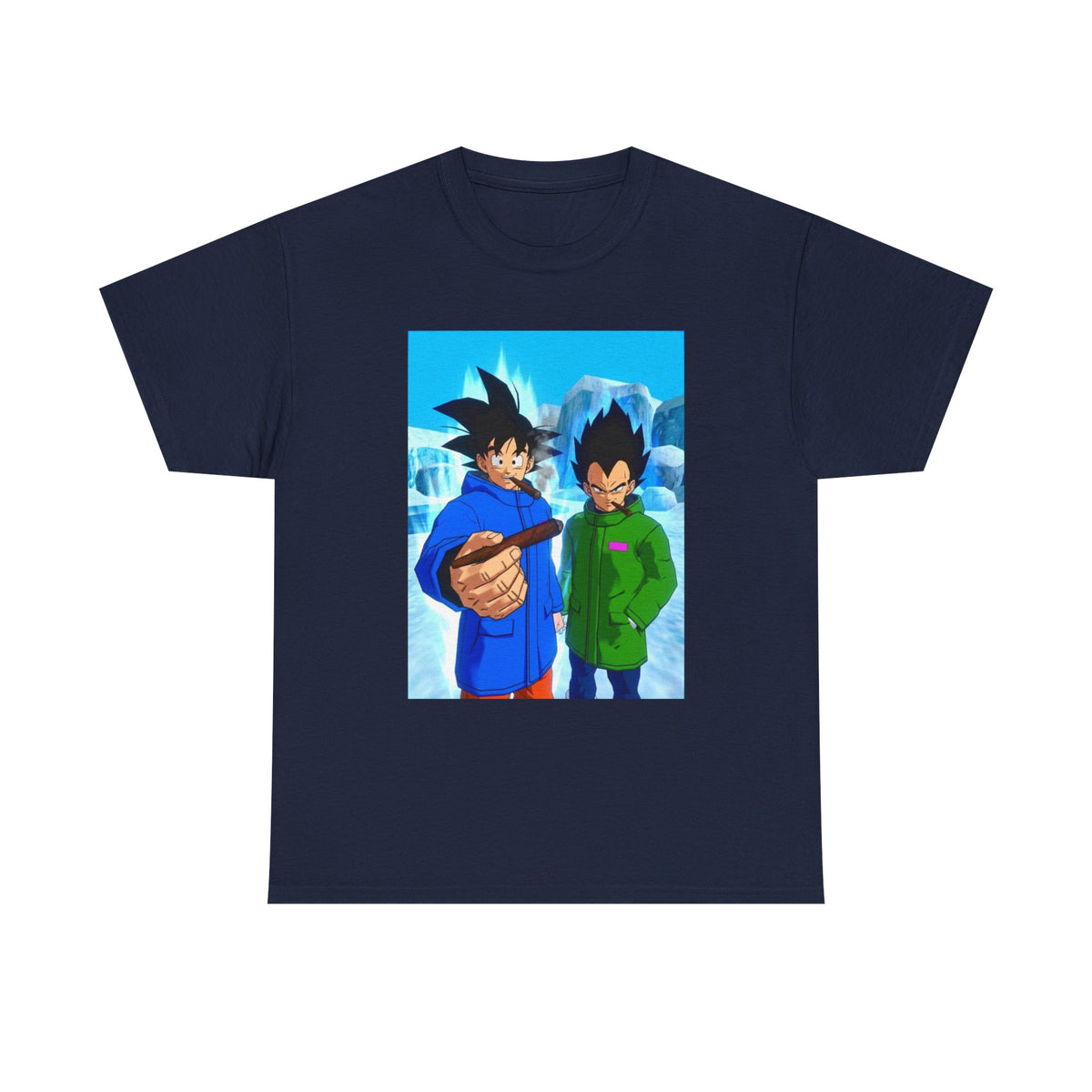 Goku and Vegeta Chilling in Icy Scene Tee