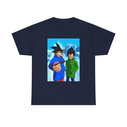 Goku and Vegeta Chilling in Icy Scene Tee