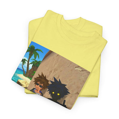 Sora And Shadow Flipping Off On Beach