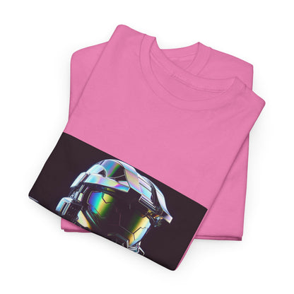 Holographic Cybernetic Sentinel Chrome Helmet Tee
