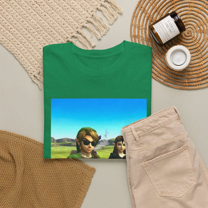 Link and Zelda Smoking Cigars In A Field