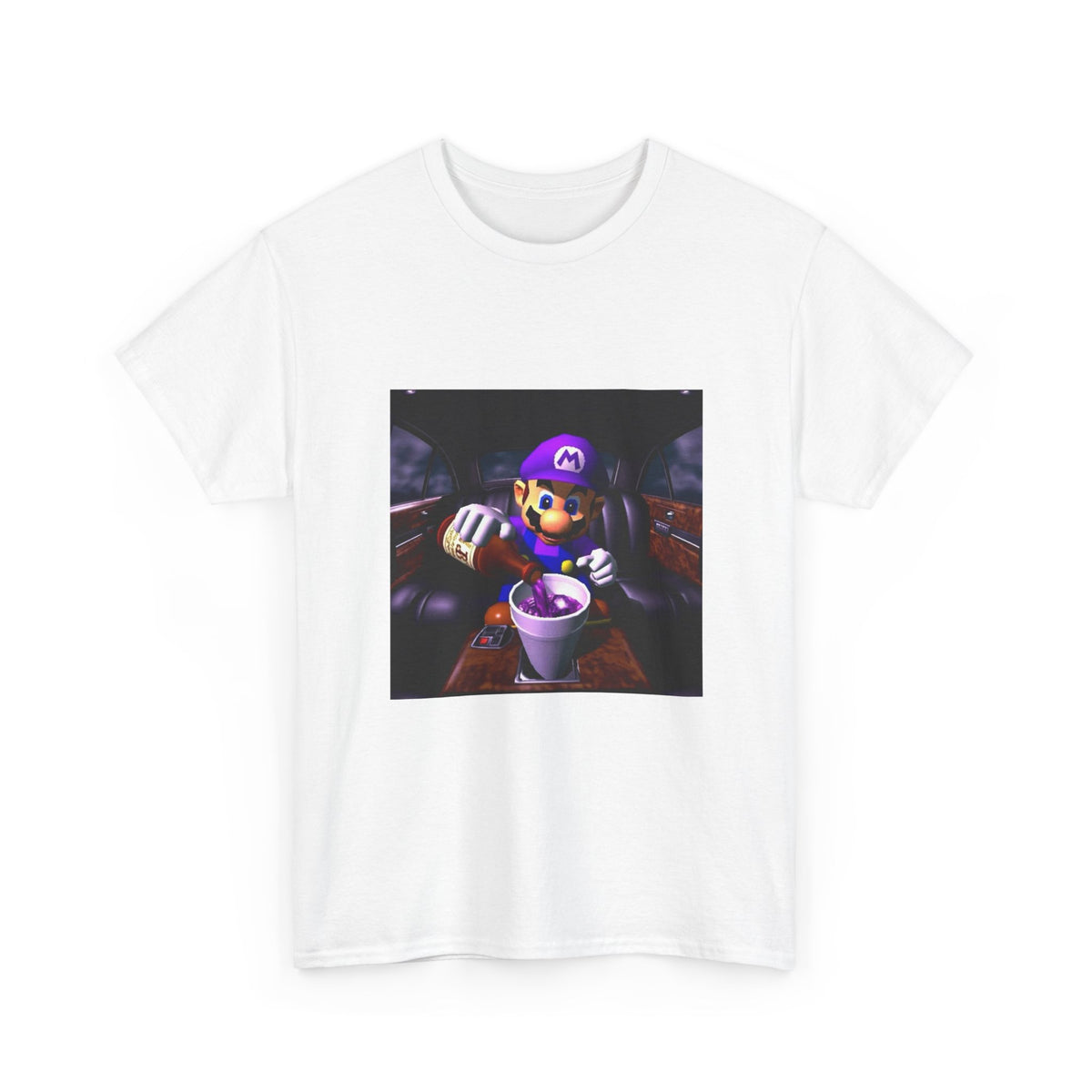 Waluigi Pouring Purple Drank In Limo Tee