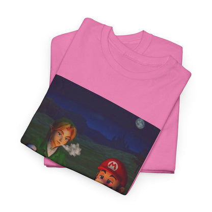 Link and Mario Campfire Smoke Session Tee