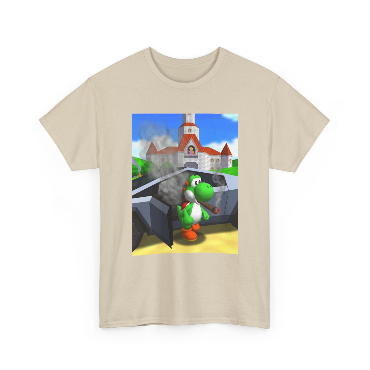 Yoshi Puffing Blunt At Peach's Castle