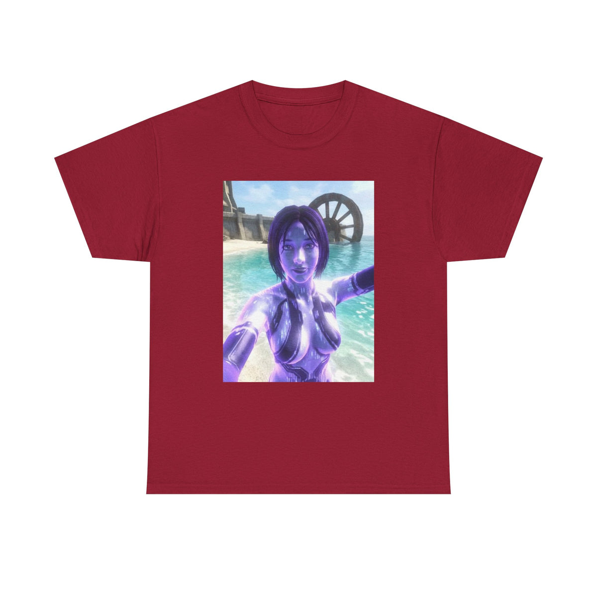 Holographic AI Taking Beach Selfie Tee