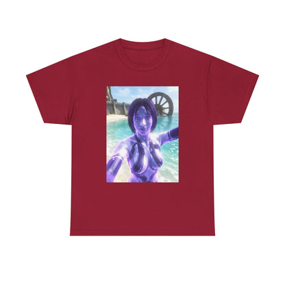 Holographic AI Taking Beach Selfie Tee
