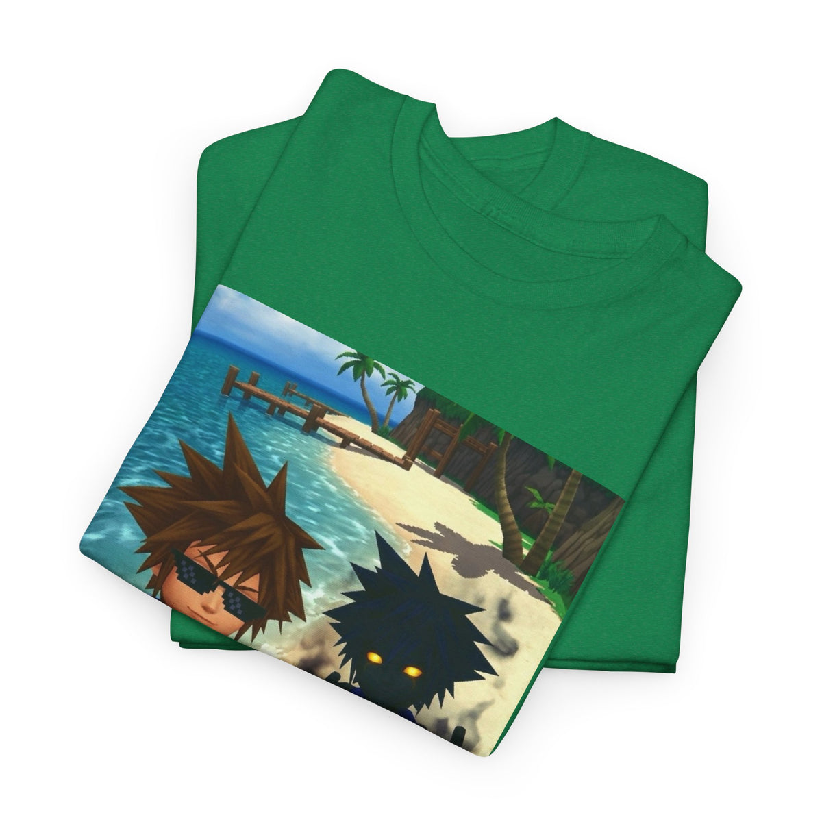 Sora And Dark Form Flipping Off At The Beach