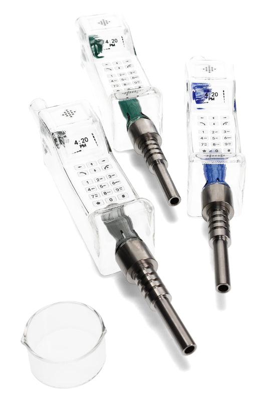 Glass Phone Dab Straw Kit “Dial-A-Dab” – Includes Dish