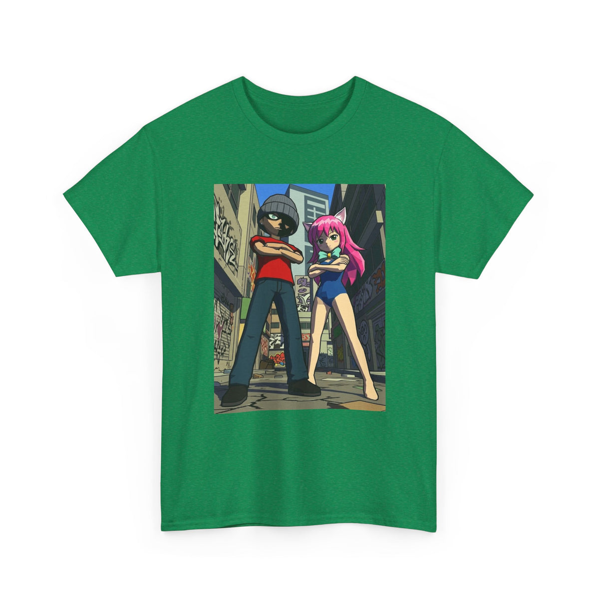 Urban Duo Standoff In Graffiti Alley Tee