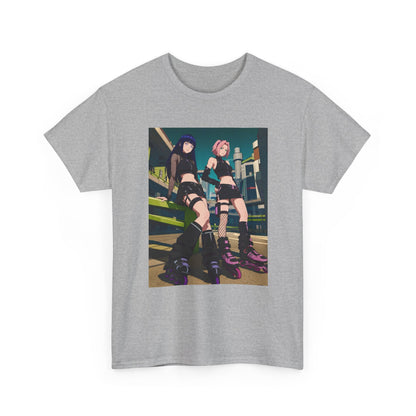 Anime Rollerblade Duo On City Street Tee