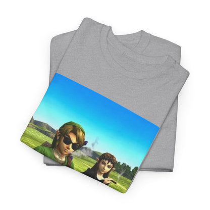 Link and Zelda Smoking Cigars In A Field