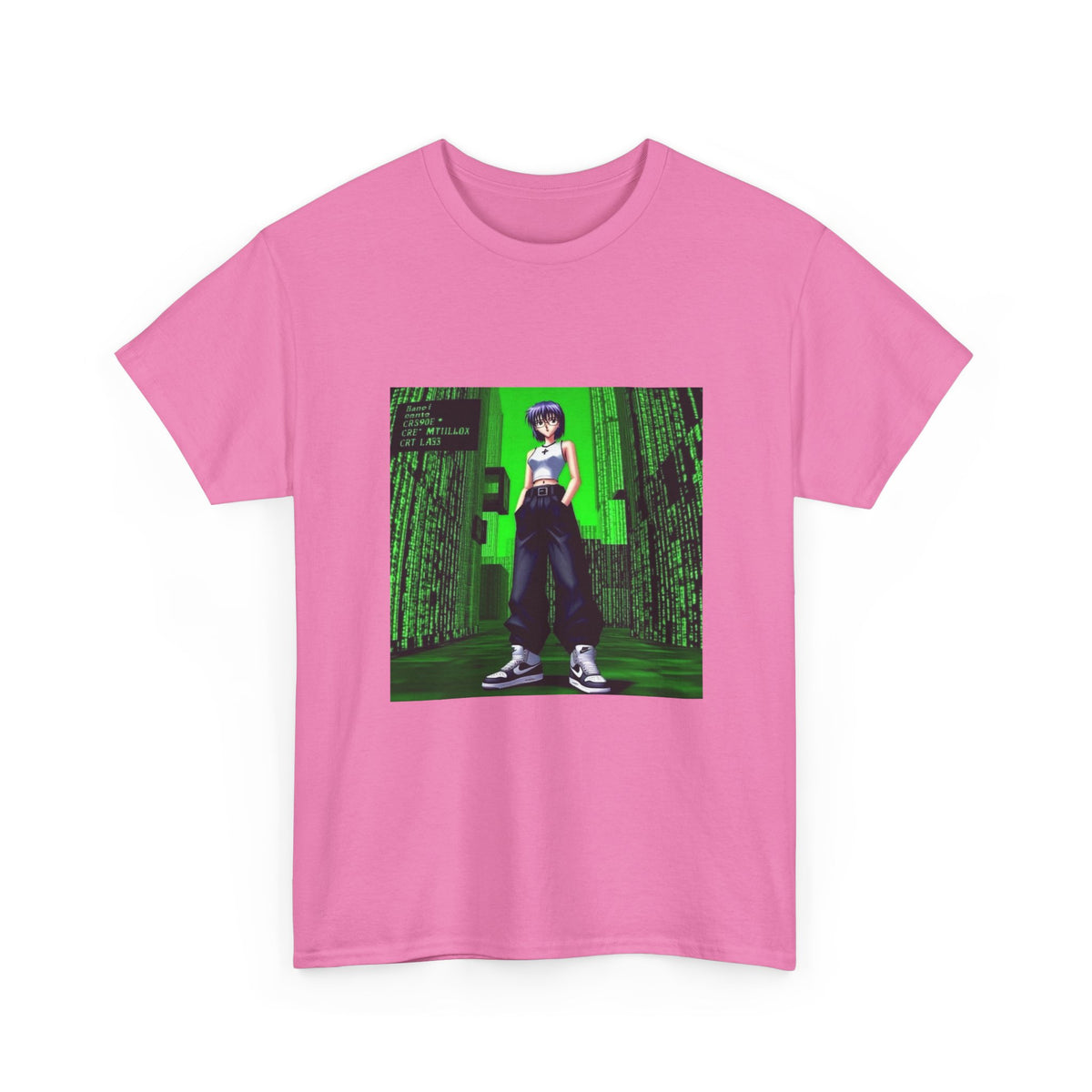 Anime Girl In Matrix Code City