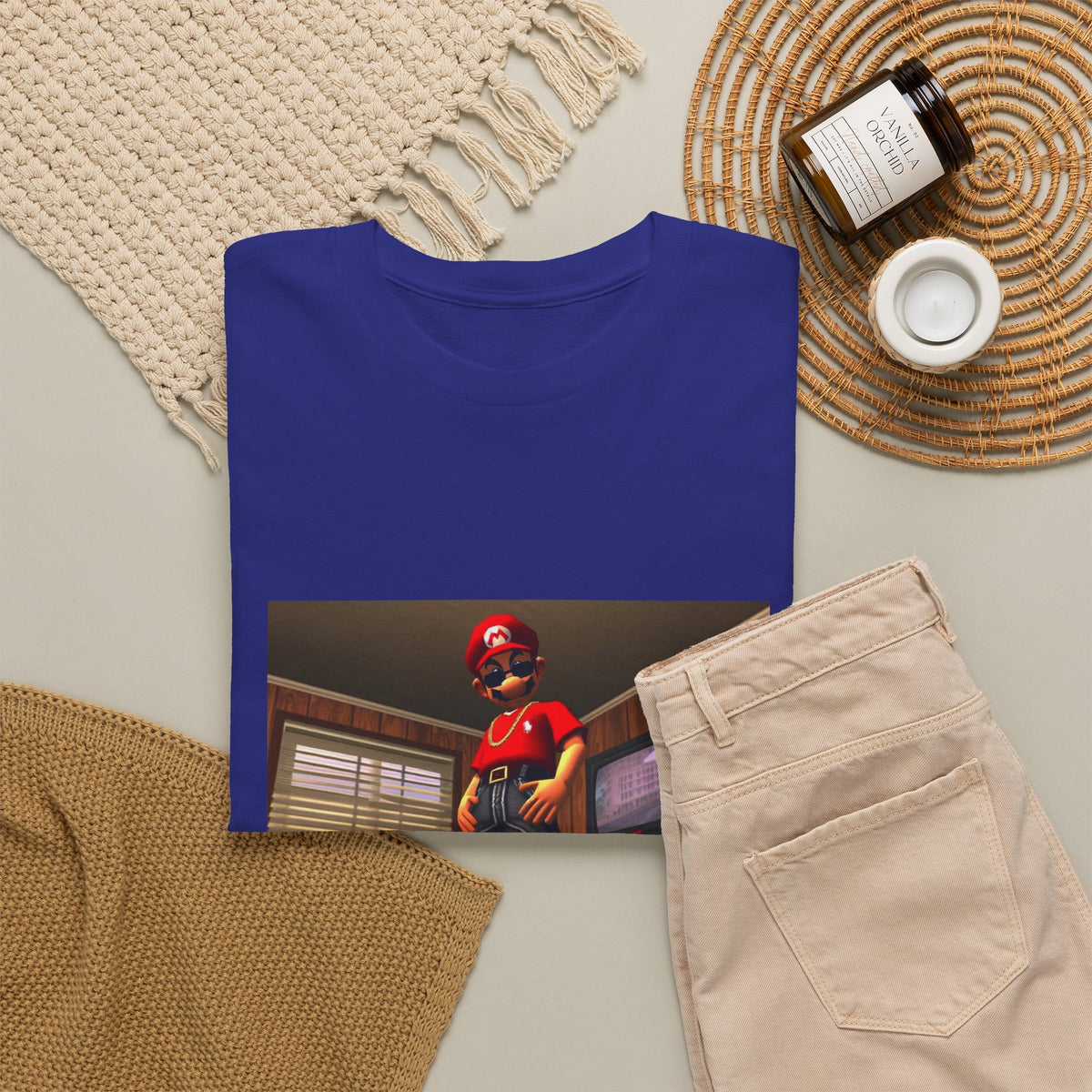 Gangster Mario Chillin' In The Crib Tee