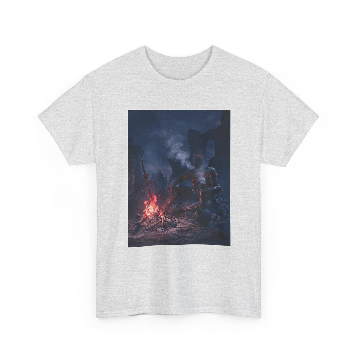 Ashen One Rests By Bonfire With Bong
