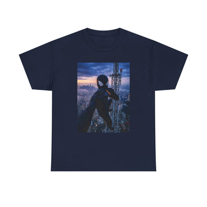 Black Suited Hero Smoking High Above City