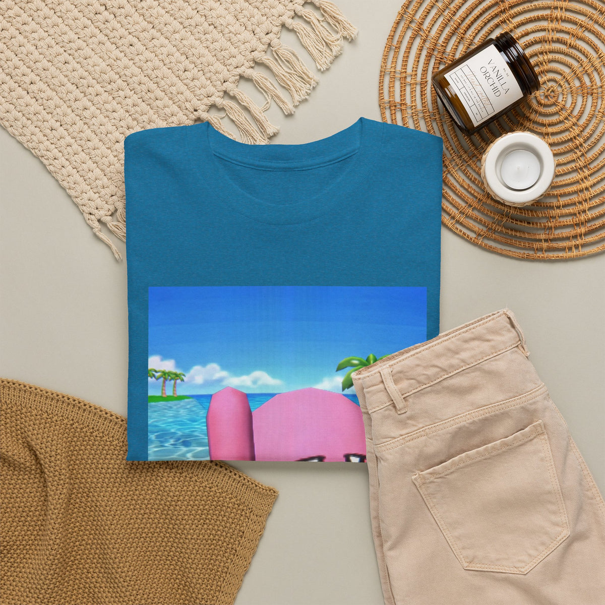 Kirby Giving The Finger Island Scene Tee
