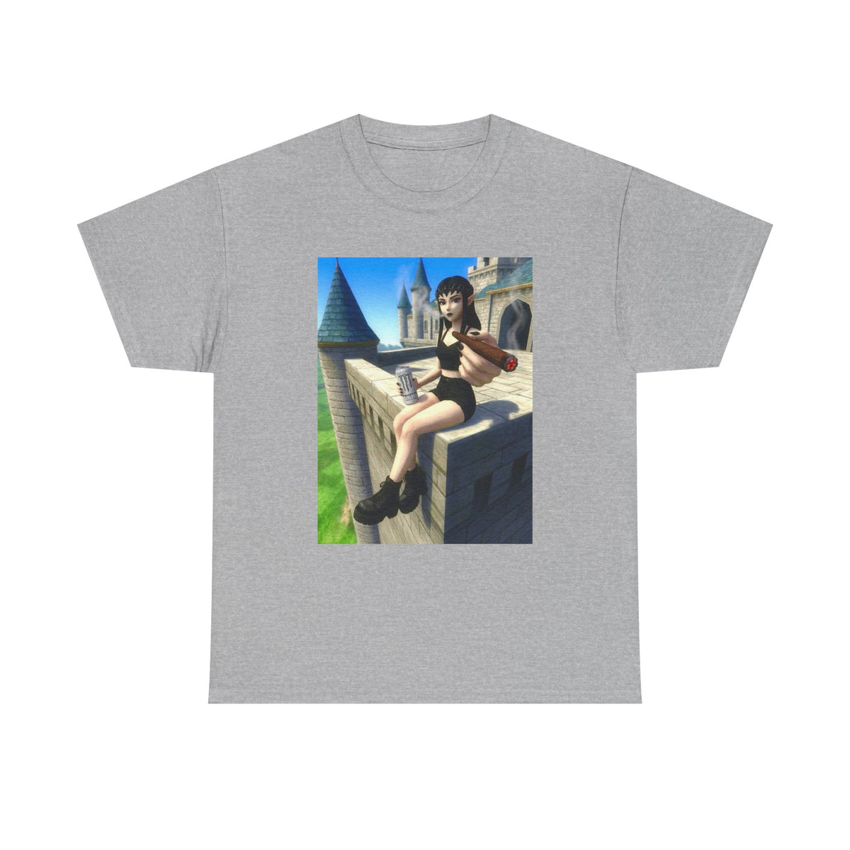 Elf Babe Chilling With Cigar And Drink Tee