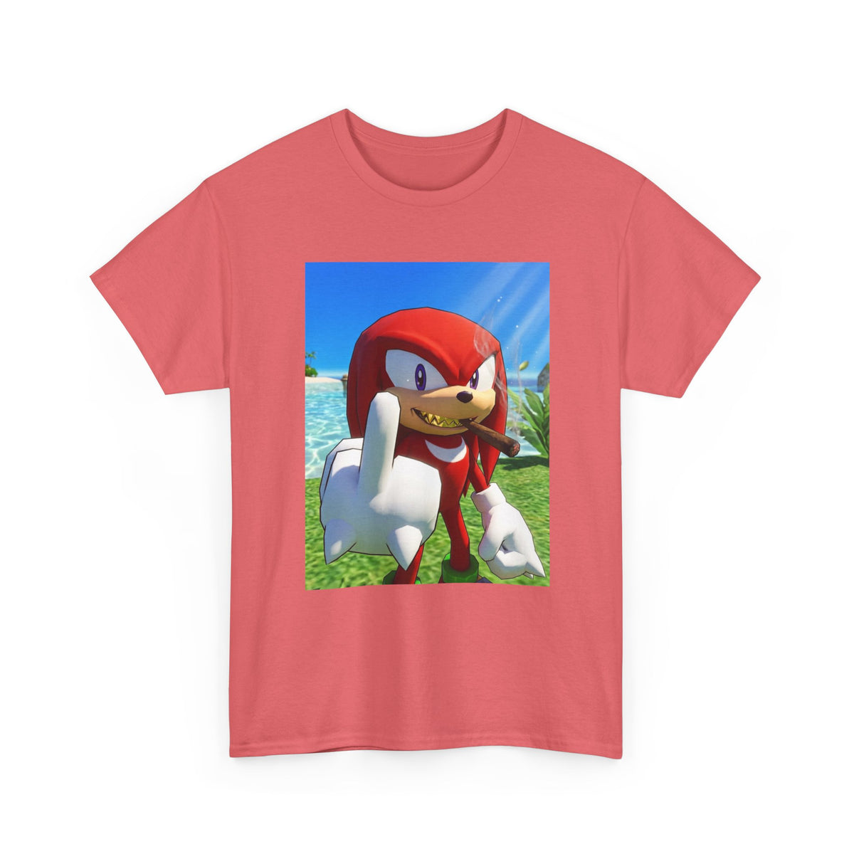 Knuckles Smoking Cigar On Tropical Beach
