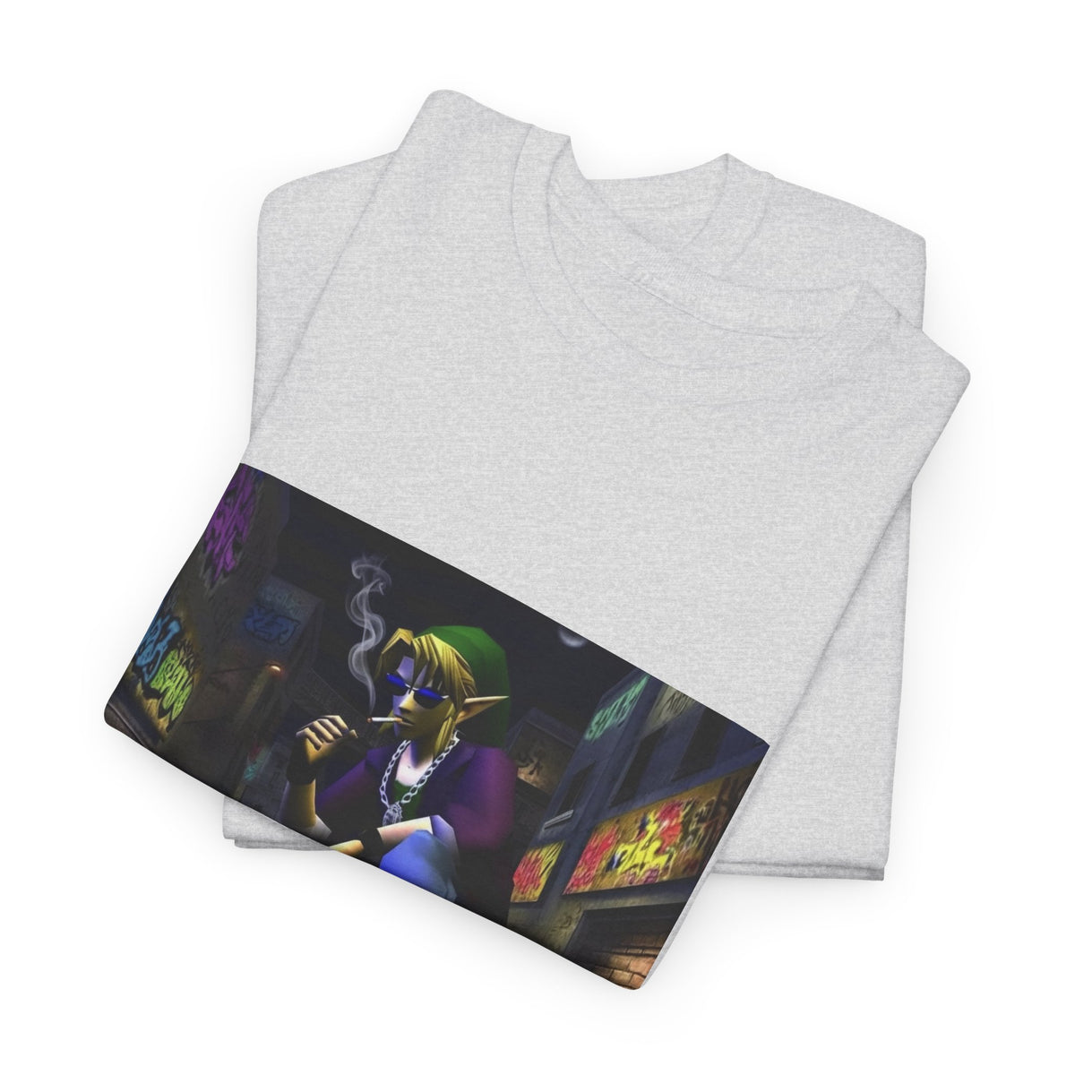 Skater Link Smoking In Gritty Alley Tee