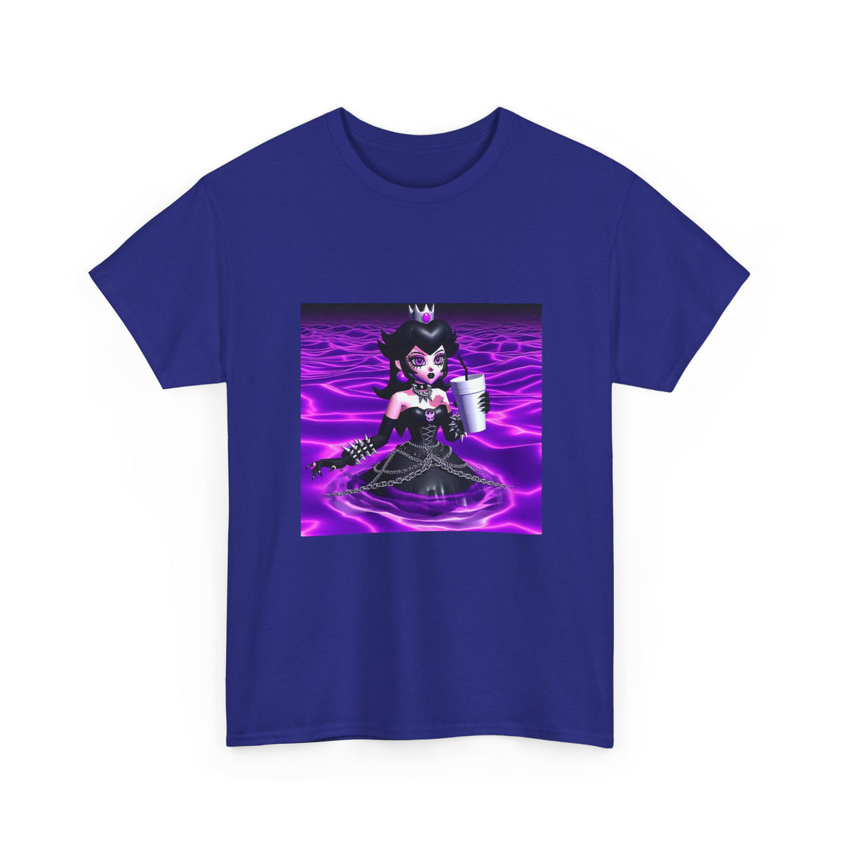 Goth Peach Wading In Purple Waves