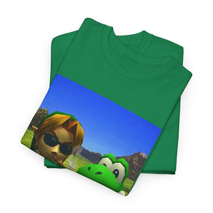 Link And Yoshi Smoking With Attitude Tee
