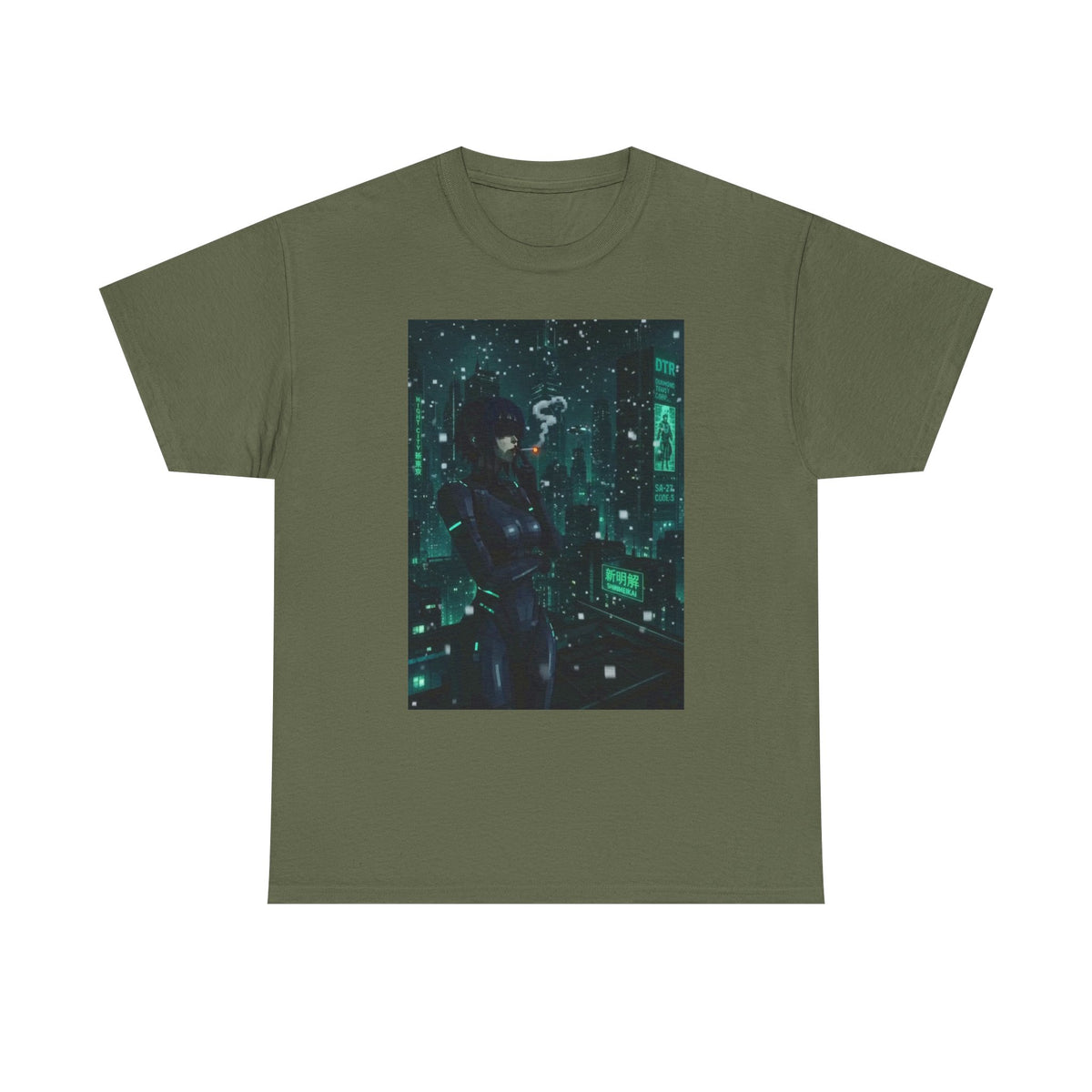 Cyberpunk Smoker In Neo-Tokyo Tee