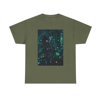 Cyberpunk Smoker In Neo-Tokyo Tee