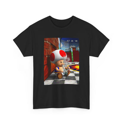 Toad Hitting Bong In Retro World Tee