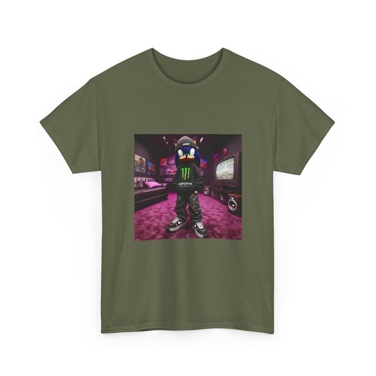 Streetwear Sonic Posing In A Drip Room