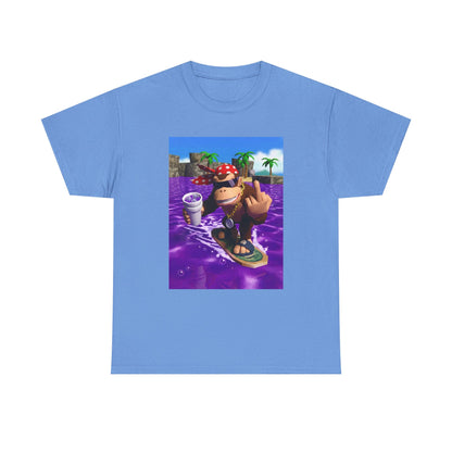 Diddy Kong Surfing Purple Lean Flipping Off Tee