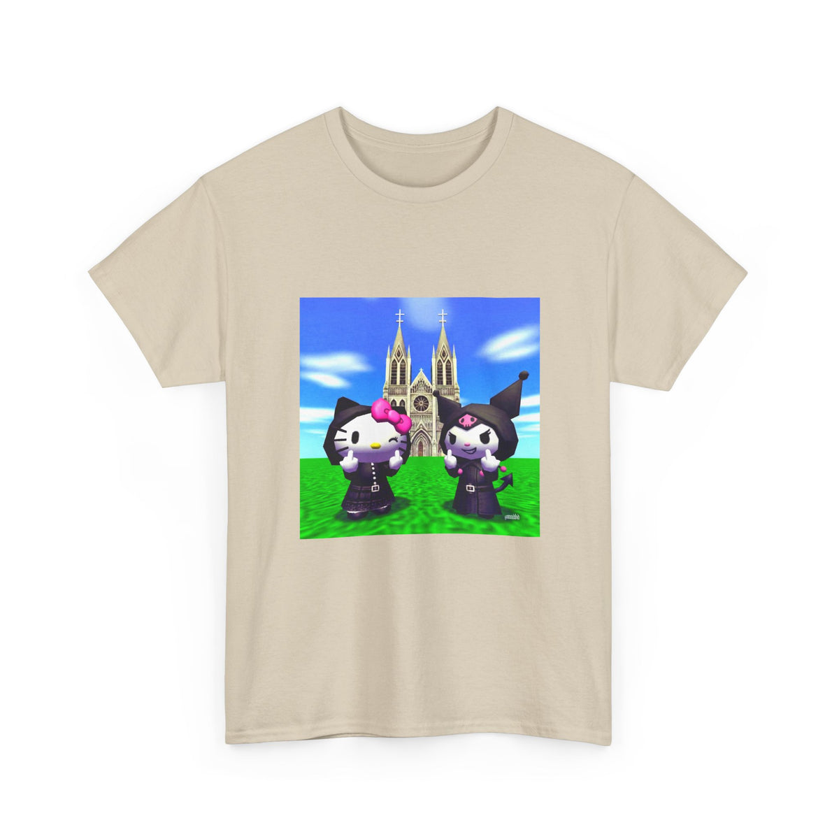 Goth Hello Kitty Kuromi Flipping Off Church