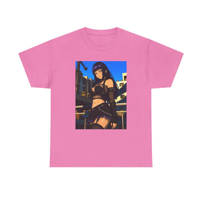 Gothic Anime Girl Staring Cityscape Tee