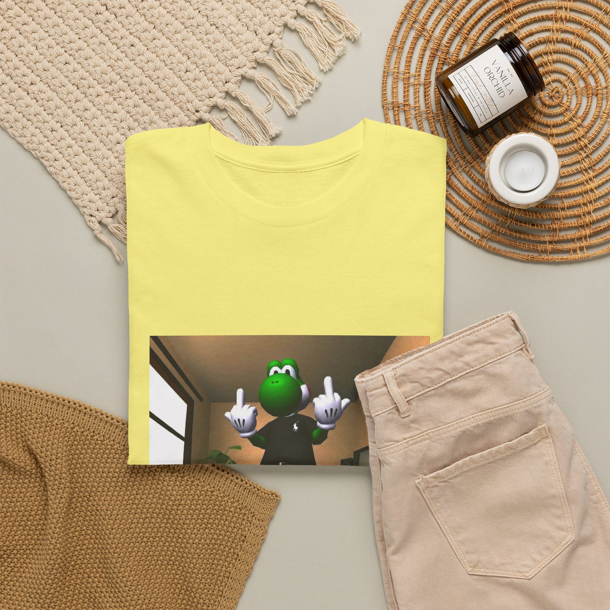 Yoshi Flipping Off In The Living Room Tee