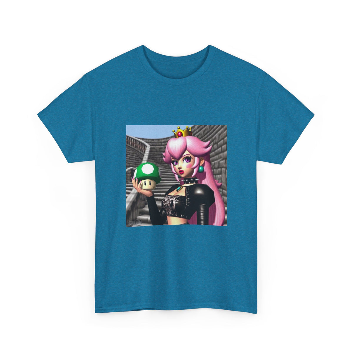 Goth Peach Holding A Green Mushroom Tee