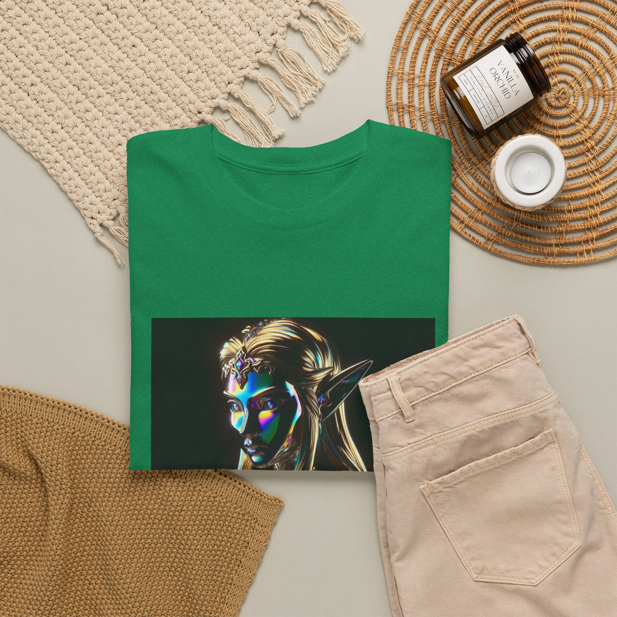 Iridescent Elven Warrior Princess Chrome Tee