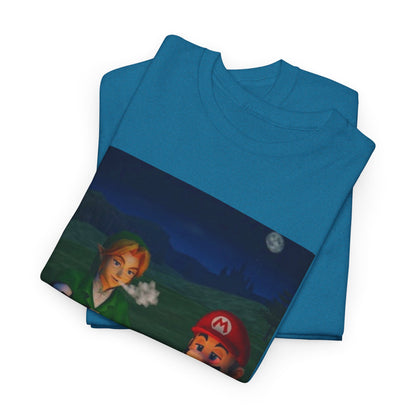 Link and Mario Campfire Smoke Session Tee