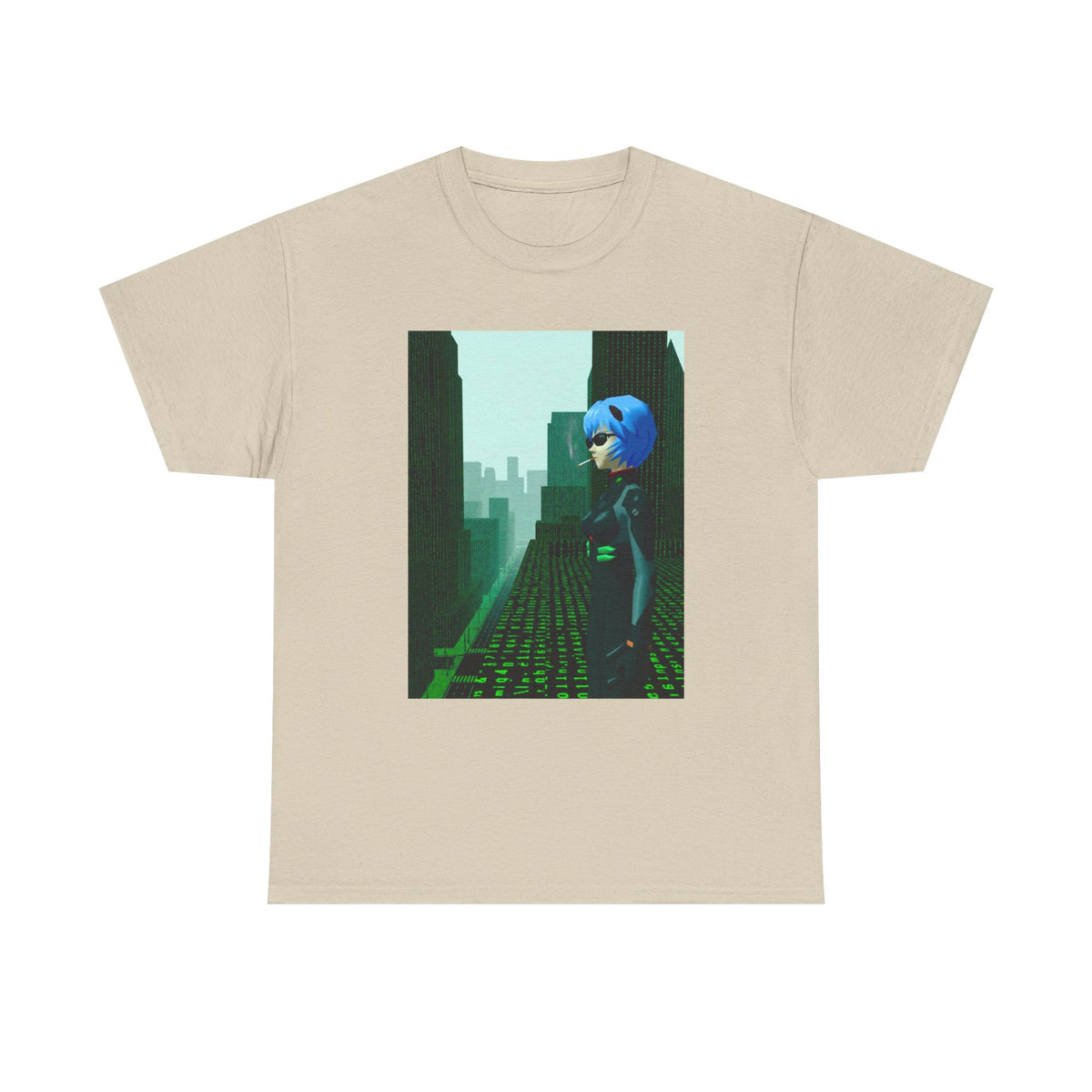 Neon Genesis Smoking Anime Girl Matrix Tee