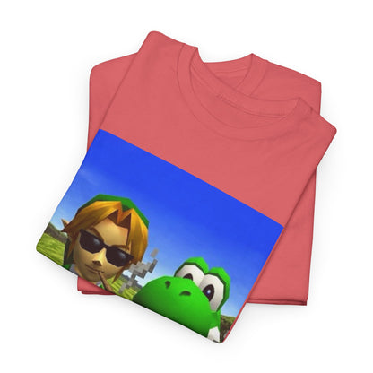 Link And Yoshi Flipping Off The World